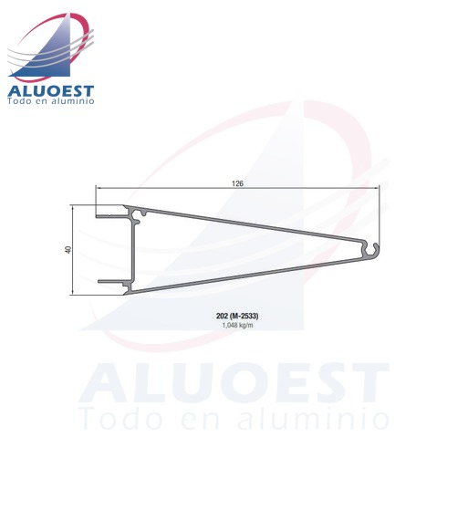 Perfil Aluar 202 línea Complementarios - Parasol móvil tubular 240 mm / 300 mm (M-2533) - Aluoest