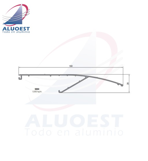 Perfil Aluar 5004 línea Complementarios - Parasol móvil 255 mm - Aluoest