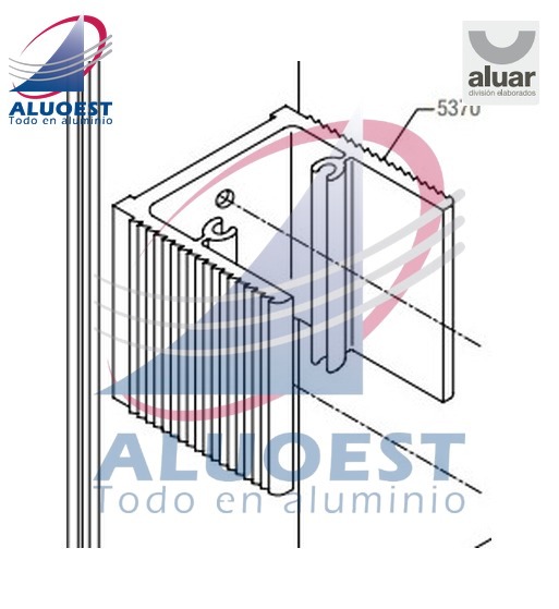 Perfil Aluar 5370 línea Frente Integral - Escuadra de armado - Aluoest