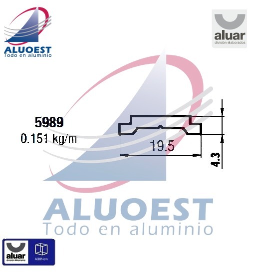Perfil Aluar 5989 - Varilla de accionamiento - Aluoest