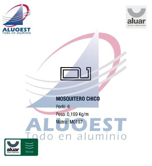 Perfil Aluar 6 - Mosquitero fijo - Aluoest