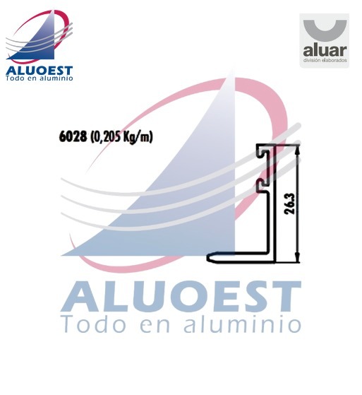 Perfil Aluar 6028 línea A30 New - Tapa premarco exterior para 6021 - Aluoest