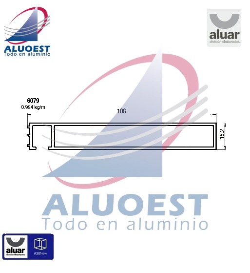 Perfil Aluar 6079 - Premarco 108 mm - Aluoest