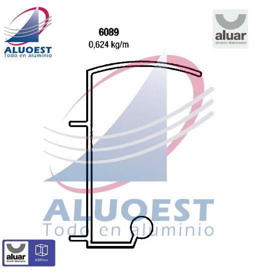Perfil Aluar 6089 - Rótula parte A - Aluoest