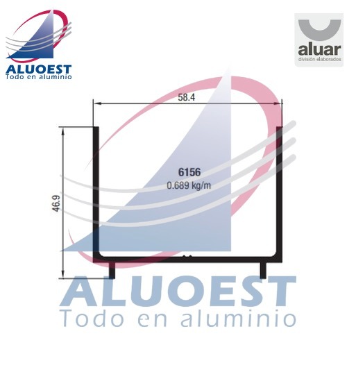 Perfil Aluar 6156 línea Piel de vidrio - Perfil dilatador lateral - Aluoest