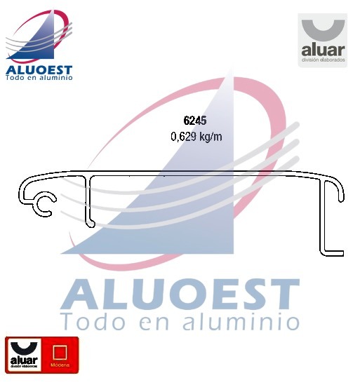 Perfil Aluar 6245 - Tapa cinta - Aluoest