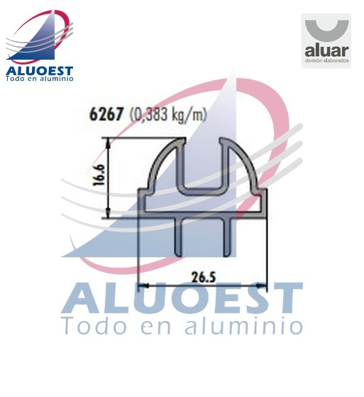 Perfil Aluar 6267 línea Módena - Bastidor vidrio repartido ventana y puerta corrediza - Aluoest