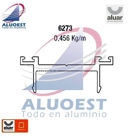 Perfil Aluar 6273 línea Módena - Tapa marco y hoja puerta vaivén - Aluoest