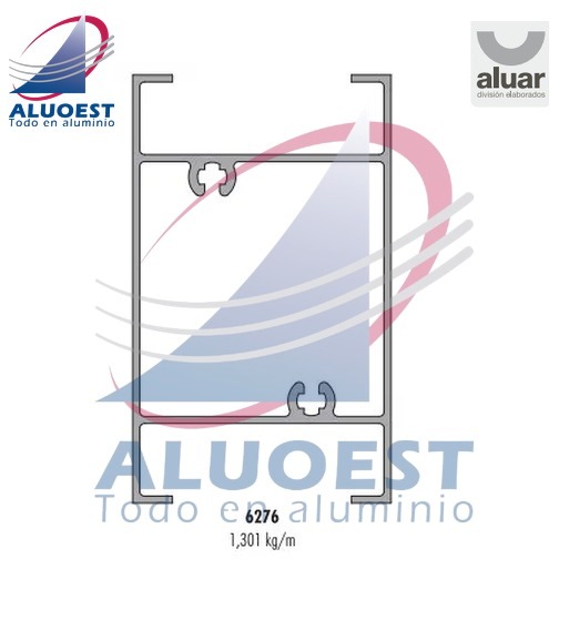 Perfil Aluar 6276 línea Módena 2 - Travesaño postigón de rebatir - Aluoest