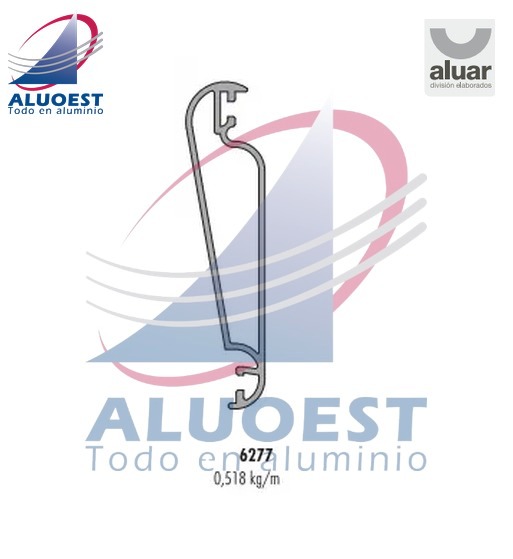 Perfil Aluar 6277 línea Módena 2 - Tablilla regulable postigón de rebatir - Aluoest