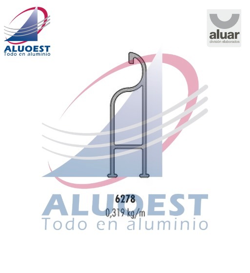 Perfil Aluar 6278 línea Módena 2 - Compensador corto postigón de rebatir - Aluoest
