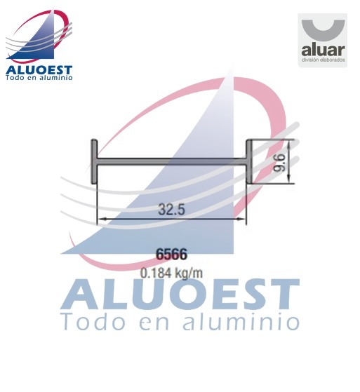 Perfil Aluar 6566 línea Ekonal - Herrero - Acople marcos de 32 mm - Aluoest