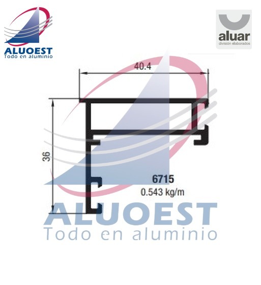 Perfil Aluar 6715 línea Piel de vidrio - Hoja para vidrio pegado con silicona estructural - Aluoest