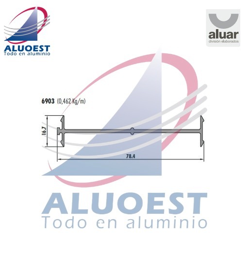 Perfil Aluar 6903 línea Módena - Acople marcos 80 mm - Aluoest