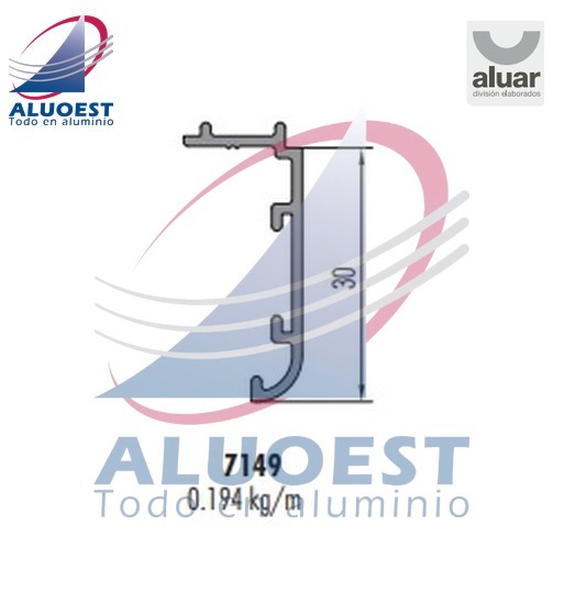 Perfil Aluar 7149 línea Ekonal - Herrero - Tapa junta marcos 75 mm - Aluoest
