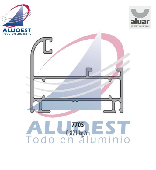 Perfil Aluar 7705 línea Módena 2 - Marco curvo para PF-VA-VB-VV-PR - Aluoest