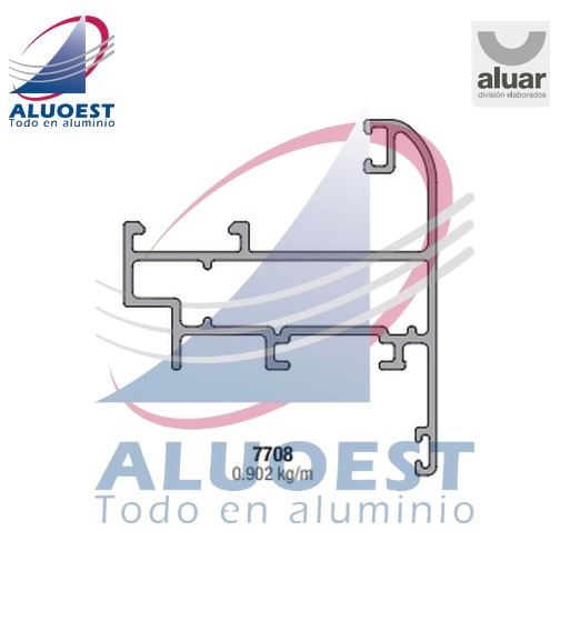 Perfil Aluar 7708 línea Módena 2 - Hoja curva ventiluz - Aluoest