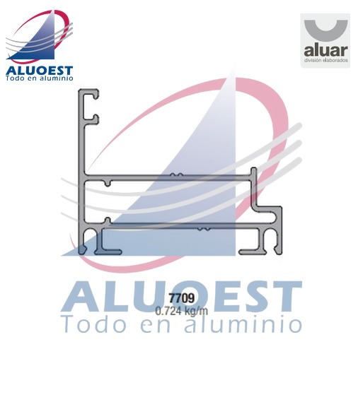 Perfil Aluar 7709 línea Módena 2 - Marco ventana desplazable - Aluoest