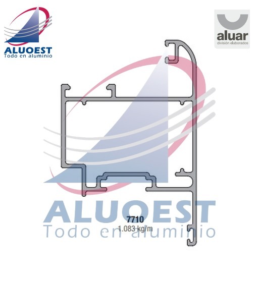 Perfil Aluar 7710 línea Módena 2 - Hoja ventana desplazable curva - Aluoest