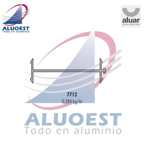 Perfil Aluar 7712 línea Módena 2 - Perfil de acople - Aluoest