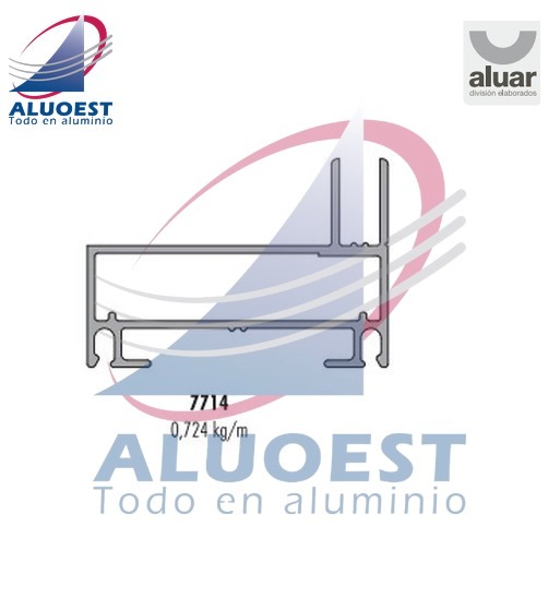 Perfil Aluar 7714 línea Módena 2 - Jamba de marco de vent. y pta. corrediza - Aluoest