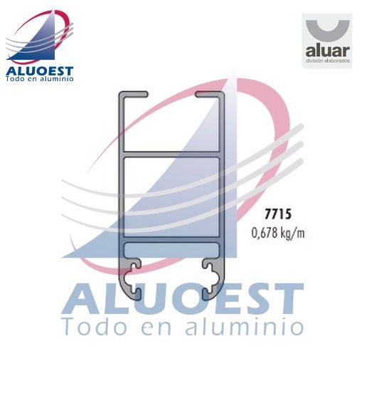 Perfil Aluar 7715 línea Módena 2 - Jamba de marco de ventana y puerta corrediza - Aluoest