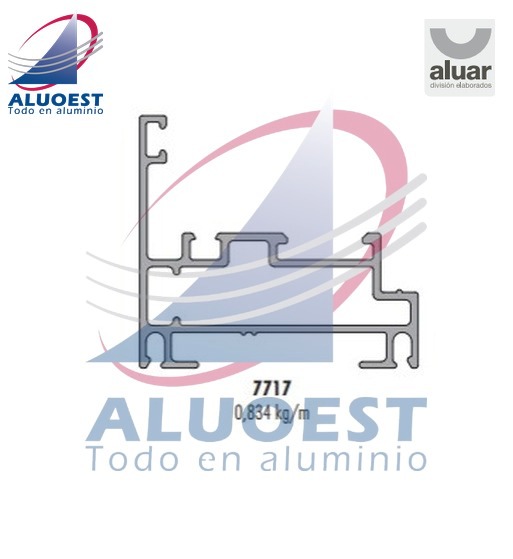 Perfil Aluar 7717 línea Módena 2 - Marco coplanar ventana de abrir con cámara compensadora - Aluoest