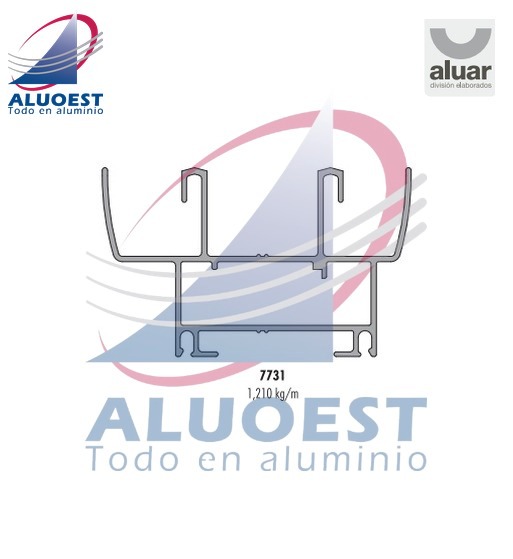 Perfil Aluar 7731 línea Módena 2 - Marco corrediza corte a 45° - Aluoest