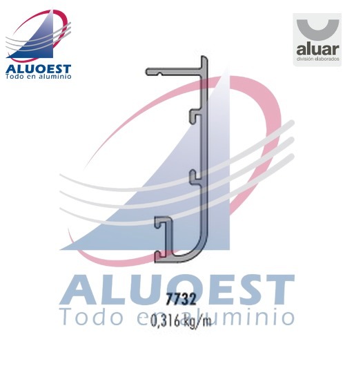 Perfil Aluar 7732 línea Módena 2 - Tapajunta ancho Módena - Aluoest