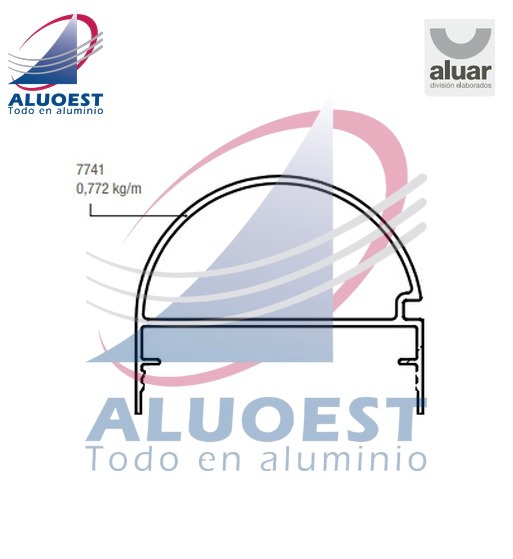 Perfil Aluar 7741 línea Frente Integral - Tapa - Aluoest