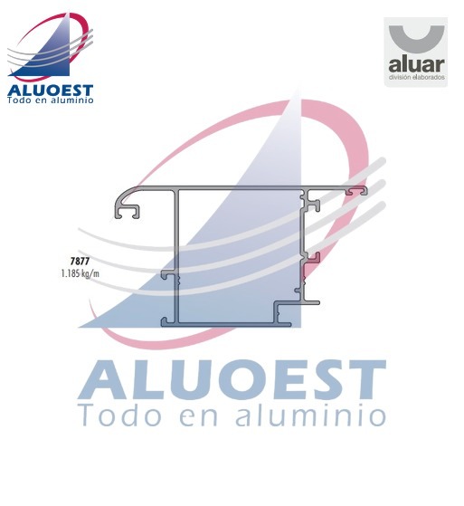 Perfil Aluar 7877 línea Módena 2 - Jamba y cabezal de hoja puerta de rebatir hacia afuera - Aluoest