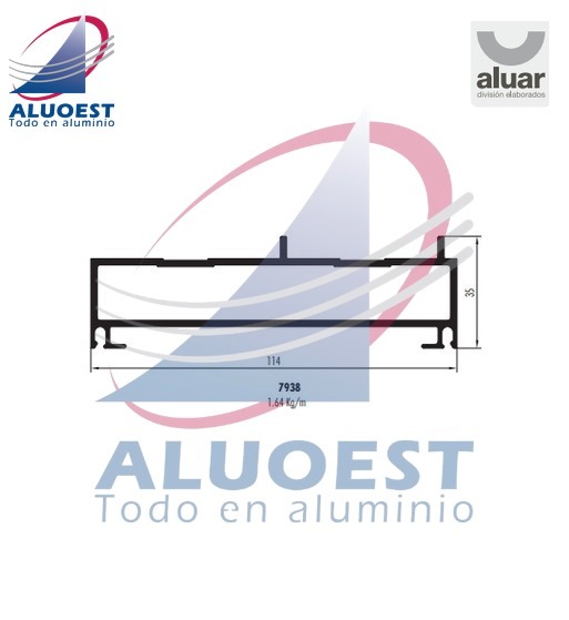 Perfil Aluar 7938 línea Altezza - Jamba de marco corrediza alzante new x - Aluoest
