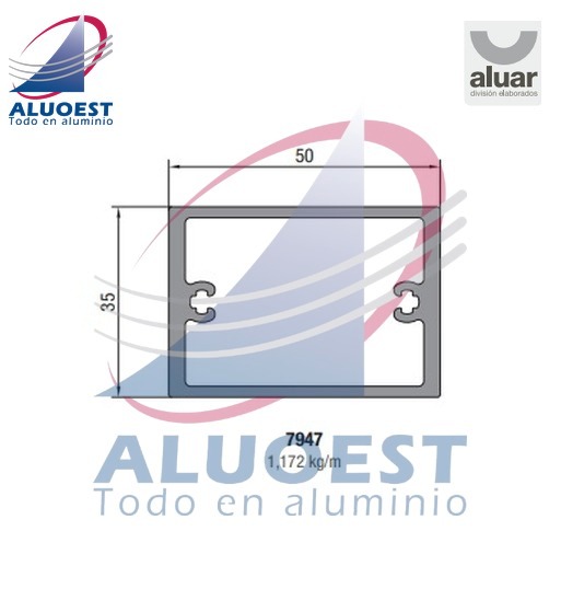 Perfil Aluar 7947 - Baranda Pasamano - Aluoest