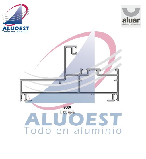 Perfil Aluar 8009 línea Módena 2 - Marco de 94 mm para ventana de abrir con cámara compensadora - Aluoest