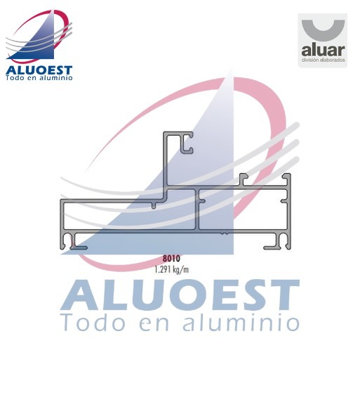 Perfil Aluar 8010 línea Módena 2 - Marco de 94 mm para ventana de abrir y paño fijo - Aluoest