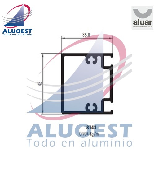 Perfil Aluar 8143 - Travesaño mosquitero - Aluoest