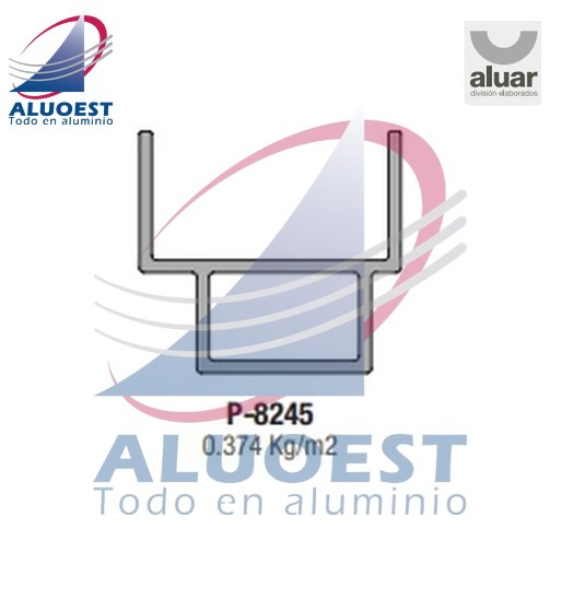 Perfil Aluar 8245 línea Módena 2 - Adaptador DVH corrediza 90º - Aluoest