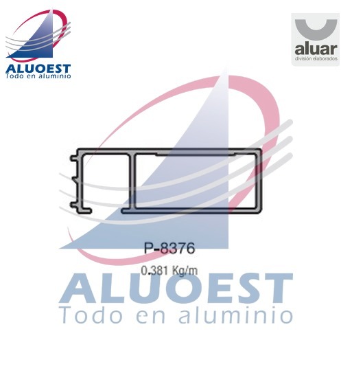 Perfil Aluar 8376 línea Módena 2 - Premarco liviano Módena - Aluoest