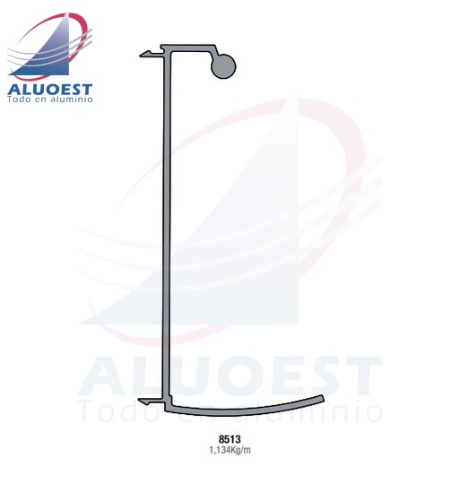 Perfil Aluar 8513 línea A40 - Rótula parte A - Aluoest