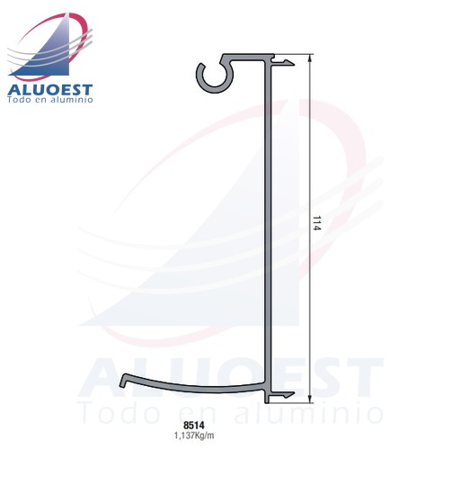 Perfil Aluar 8514 línea A40 - Rótula parte B - Aluoest