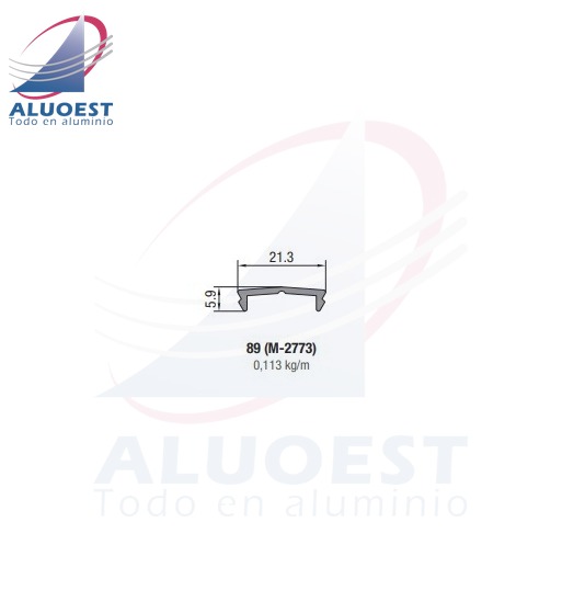 Perfil Aluar 89 línea Complementarios - Cubre tornillo techo vidriado - Aluoest