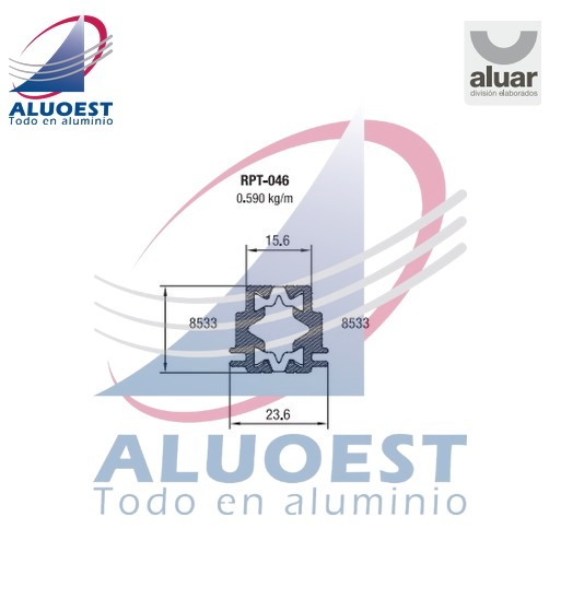 Perfil Aluar RPT-046 línea A40 RPT - Aluoest
